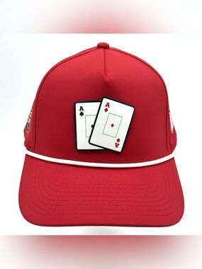 CPT Aces Curved 5 Panel Rope Hat Branded Bills Vegas Poker Cards Cap Snapback